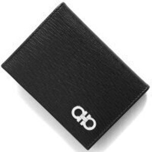 Salvatore Ferragamo Revival Double Gancini Wallet Black Red NERO